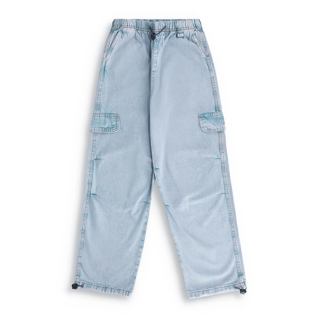 Light Blue Wide Leg Cargo Jeans | Montivo Pakistan