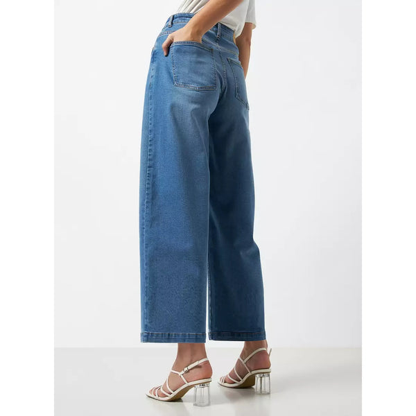 Blue High Rise Wide Leg Jeans | Montivo Pakistan