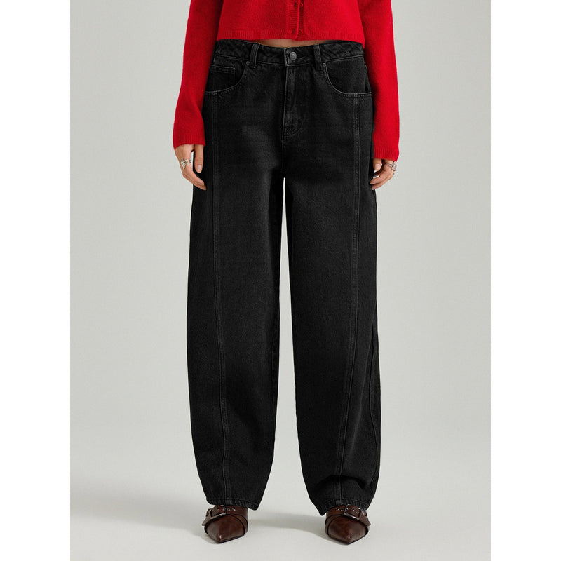 Black Faded Baggy Wide Jeans | Montivo Pakistan