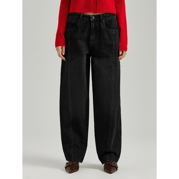 Black Faded Baggy Wide Jeans | Montivo Pakistan