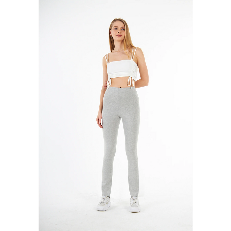 Light Grey Cotton Jersey Leggings | Montivo Pakistan