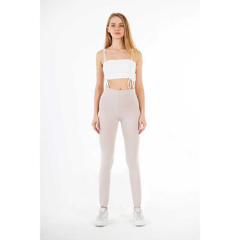 Nude Cotton Jersey Leggings | Montivo Pakistan