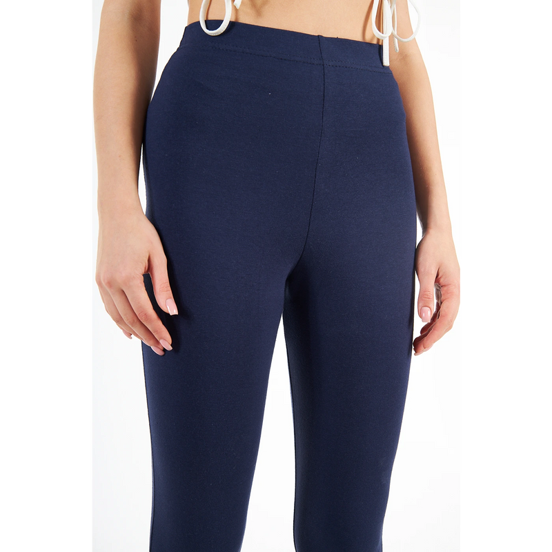 Navy Cotton Jersey Leggings | Montivo Pakistan