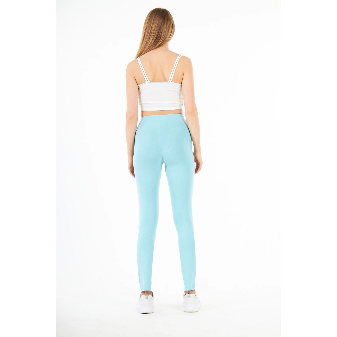 Light Blue Cotton Jersey Leggings | Montivo Pakistan