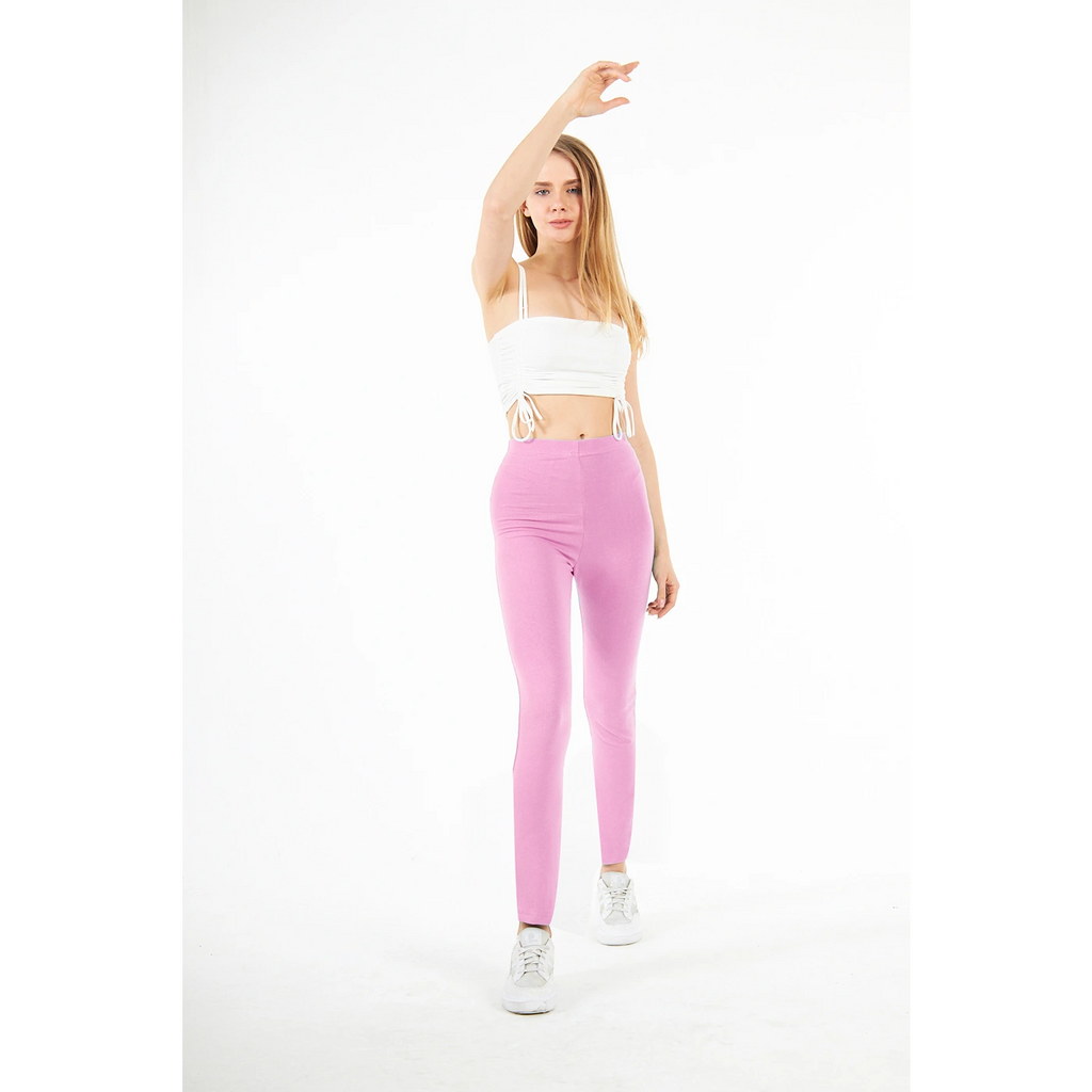 Pink Cotton Jersey Leggings | Montivo Pakistan