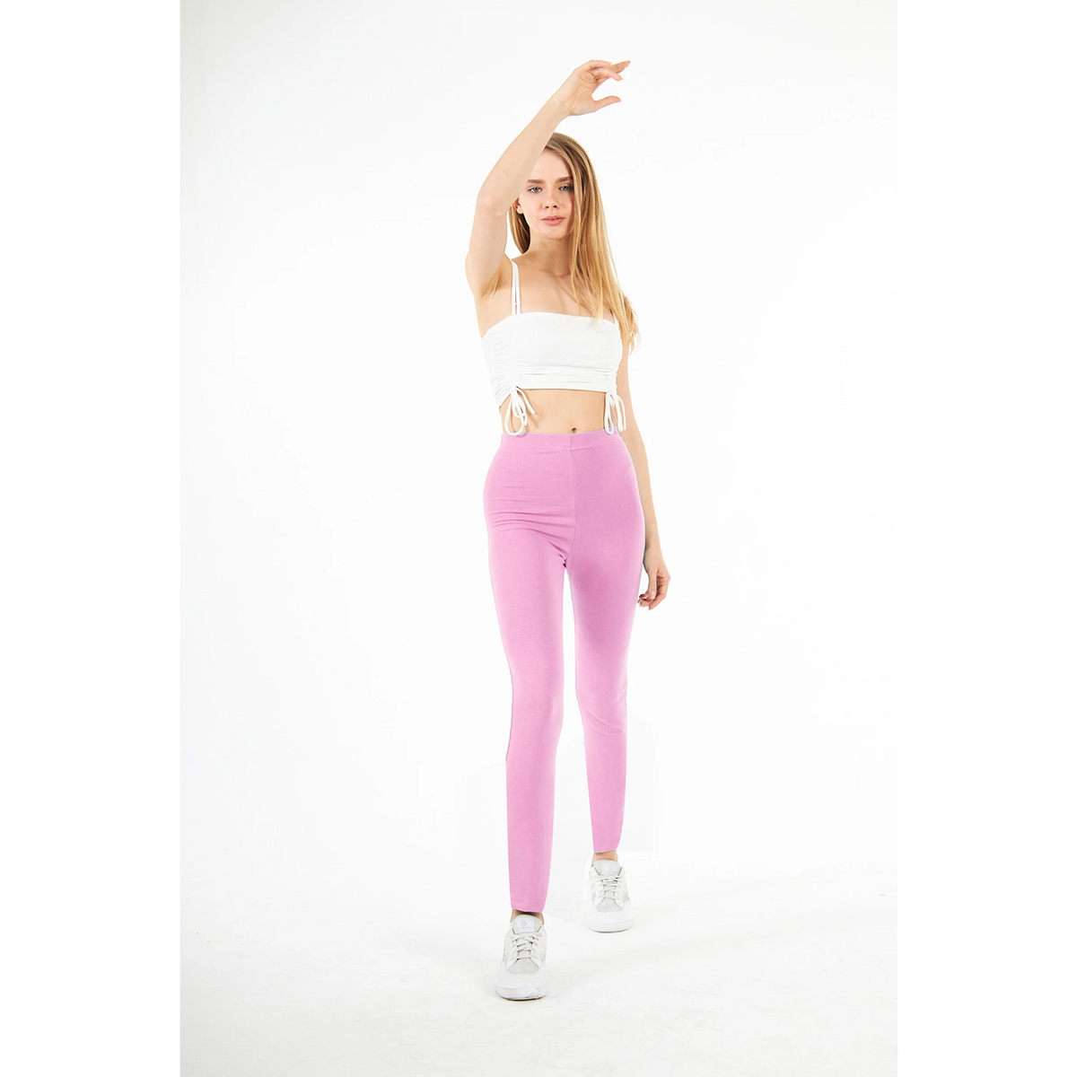 Pink Cotton Jersey Leggings | Montivo Pakistan