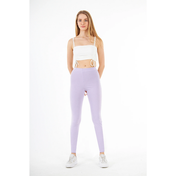 Lilac Cotton Jersey Leggings | Montivo Pakistan