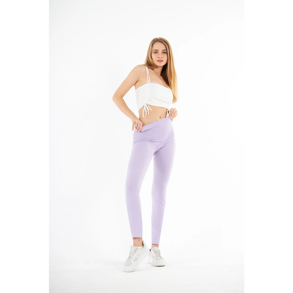 Lilac Cotton Jersey Leggings | Montivo Pakistan