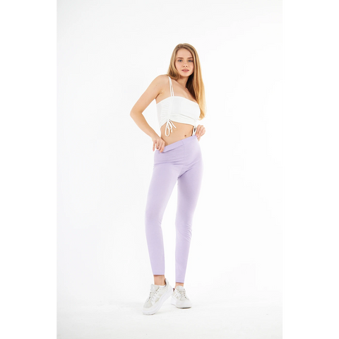 Lilac Cotton Jersey Leggings | Montivo Pakistan