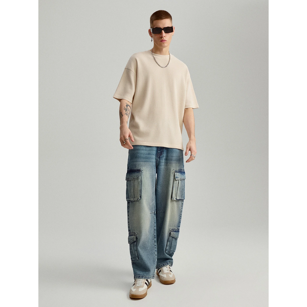 Vintage Blue Baggy Cargo Jeans | Montivo Pakistan