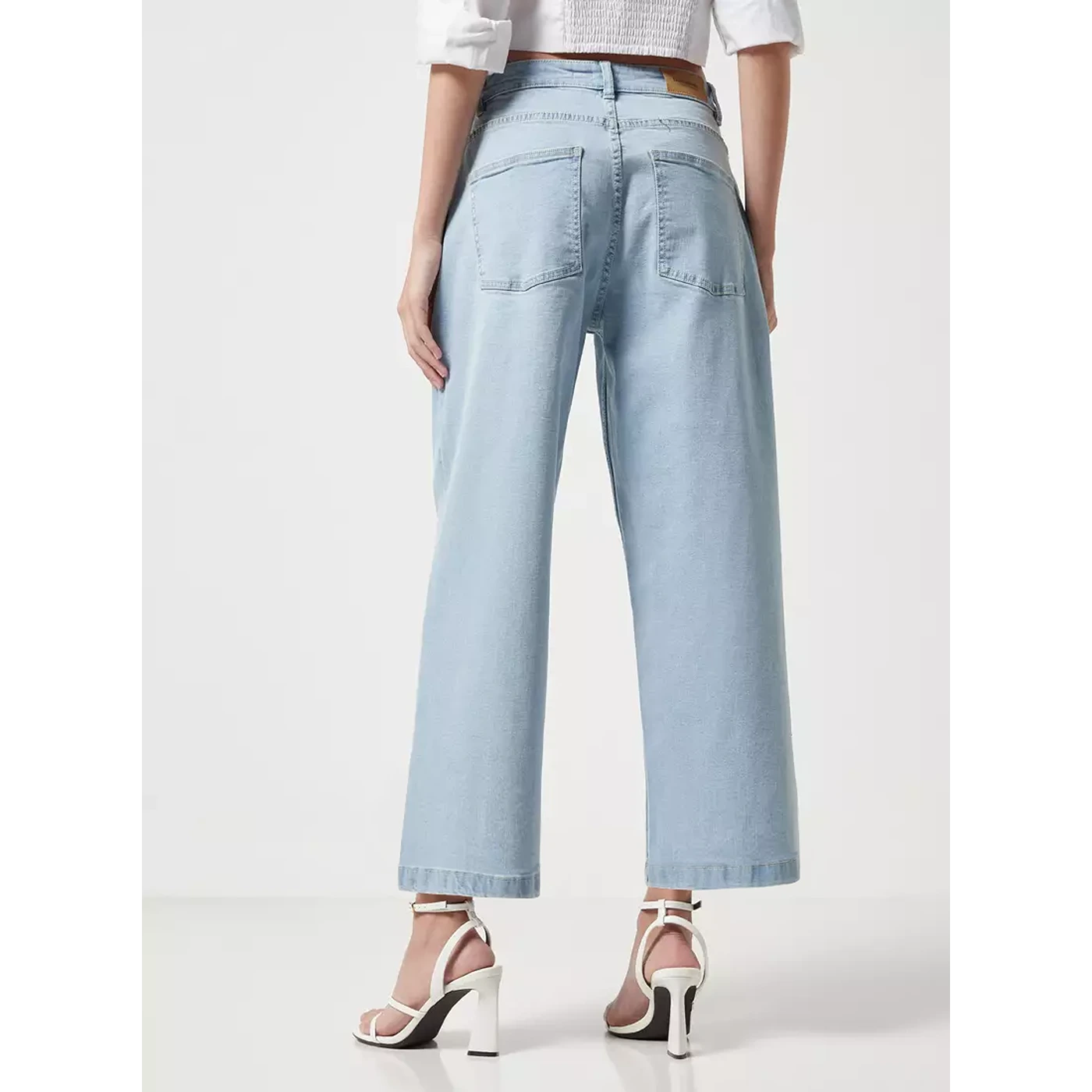 Light Blue High Rise Wide Leg Culotte Jeans | Montivo Pakistan