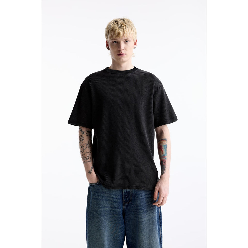 Black STWD Waffle Overszied Tshirt | Montivo Pakistan