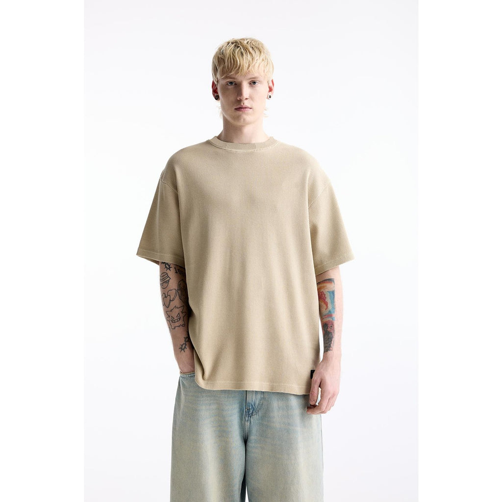 Beige STWD Waffle Overszied Tshirt | Montivo Pakistan