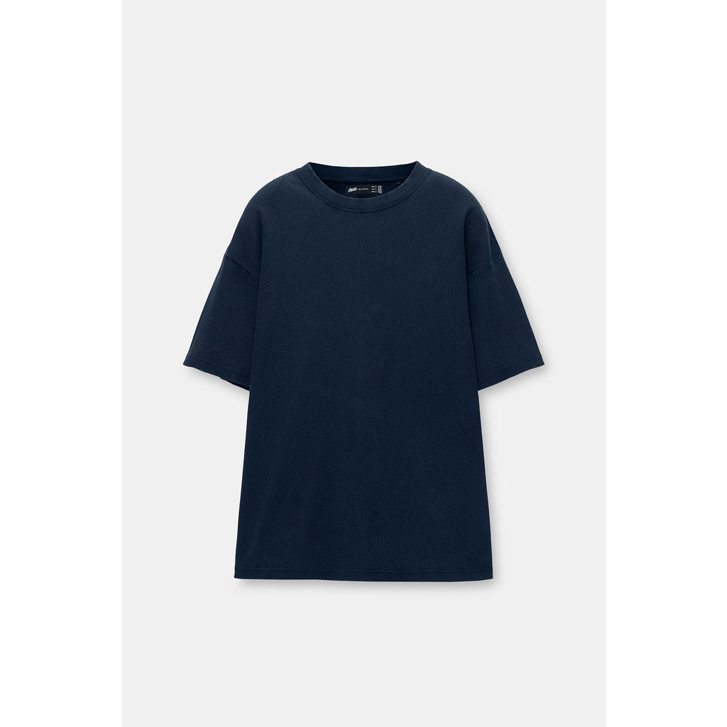 Navy Blue STWD Waffle Overszied Tshirt | Montivo Pakistan