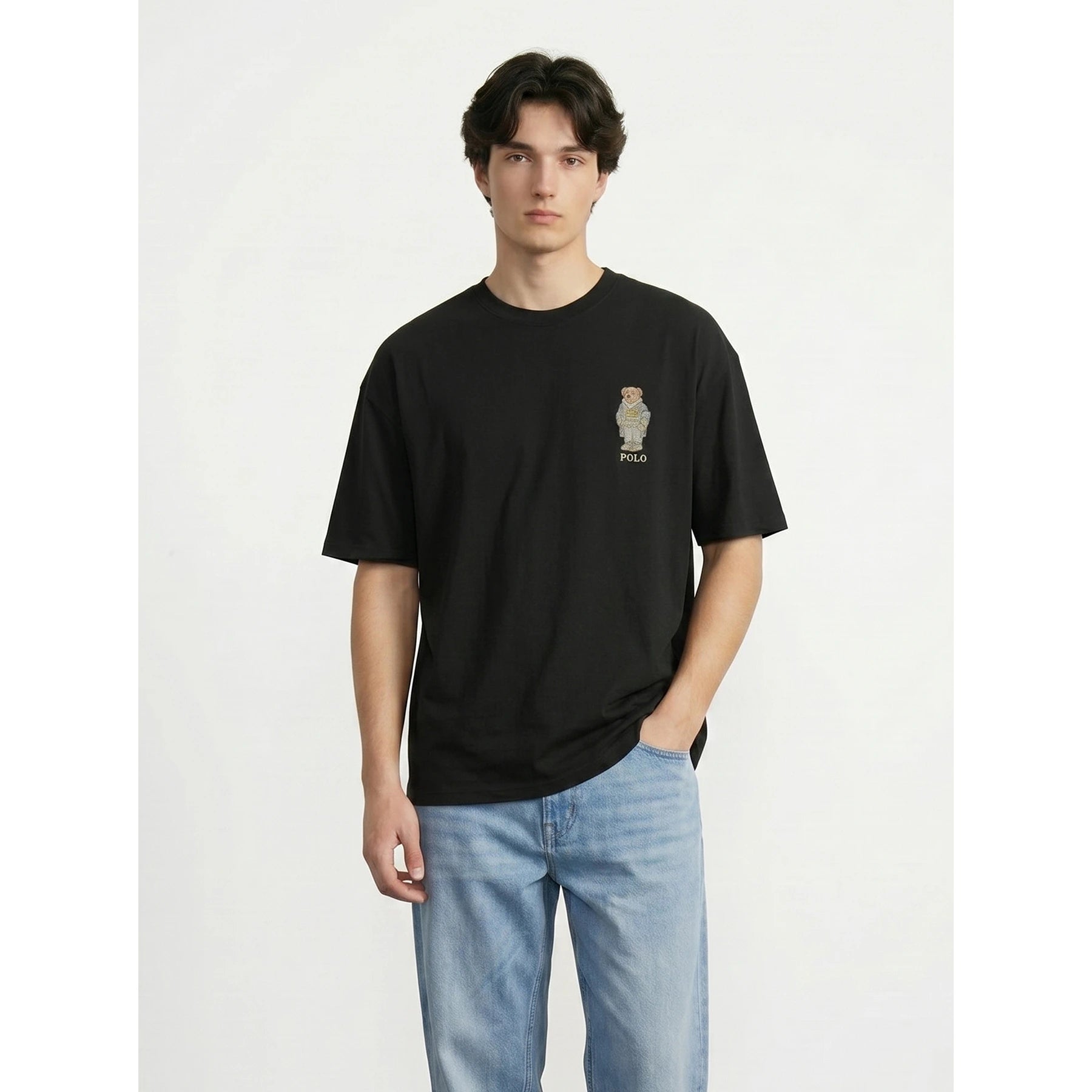 Black RL Bear Oversized Tshirt | Montivo Pakistan