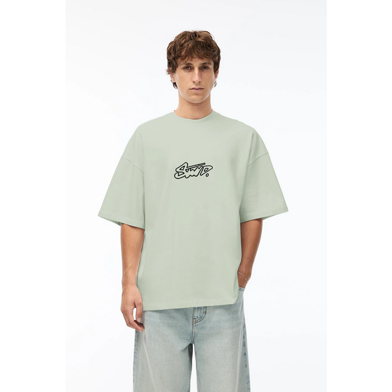 Tea Green STWD Logo Oversized Tshirt | Montivo Pakistan