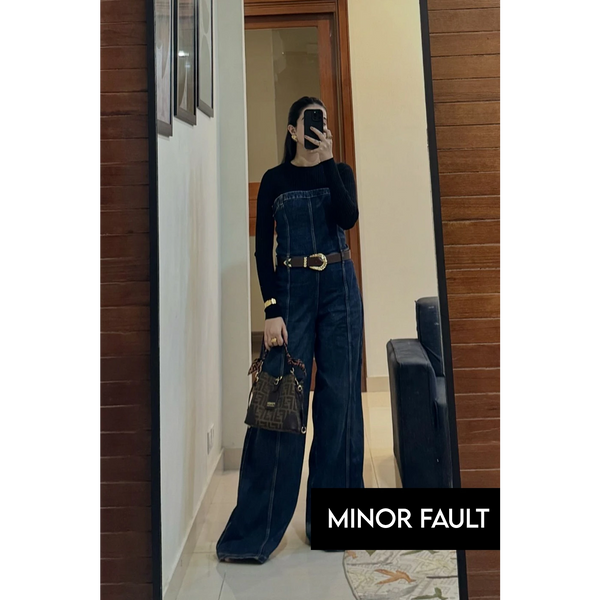 (Minor Fault) Dark Blue Denim Jumpsuit | Montivo Pakistan