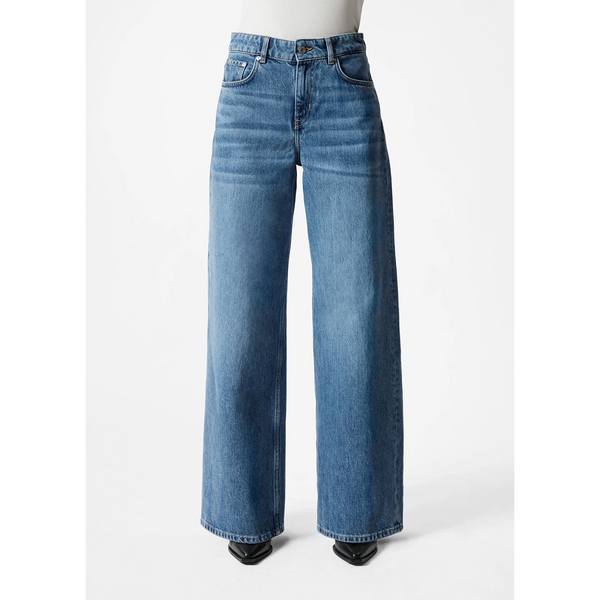 Mid Blue Long Wide Leg Jeans | Montivo Pakistan