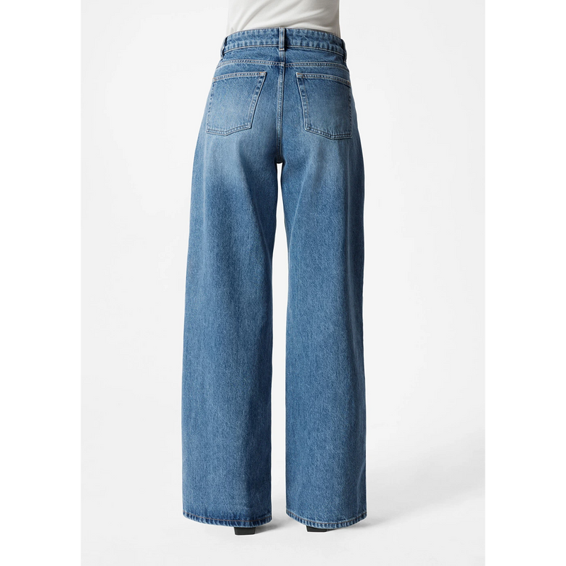 Mid Blue Long Wide Leg Jeans | Montivo Pakistan