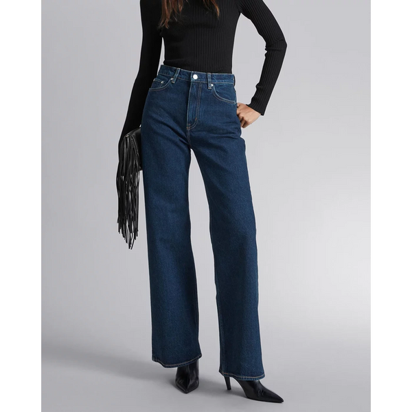 Mid Blue Long Wide Leg Jeans | Montivo Pakistan