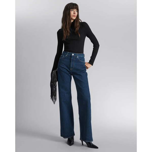 Mid Blue Long Wide Leg Jeans | Montivo Pakistan