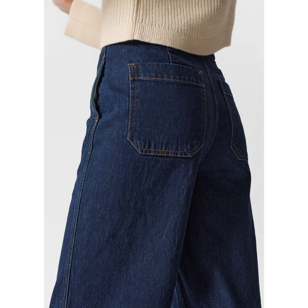 Dark Blue Wide Leg High Waist Jeans | Montivo Pakistan
