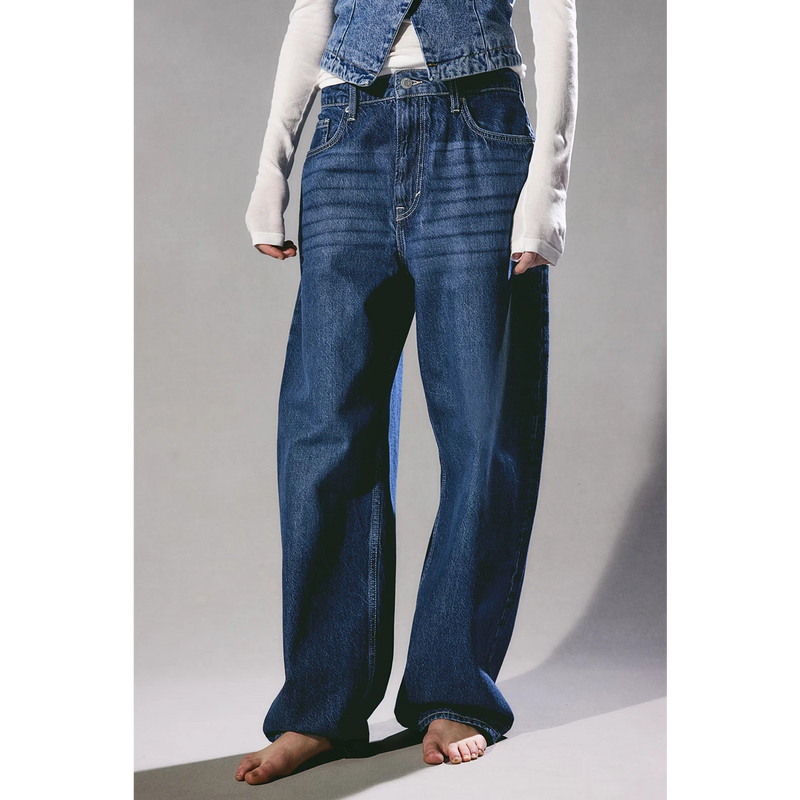 Baggy High Waist Blue Jeans | Montivo Pakistan