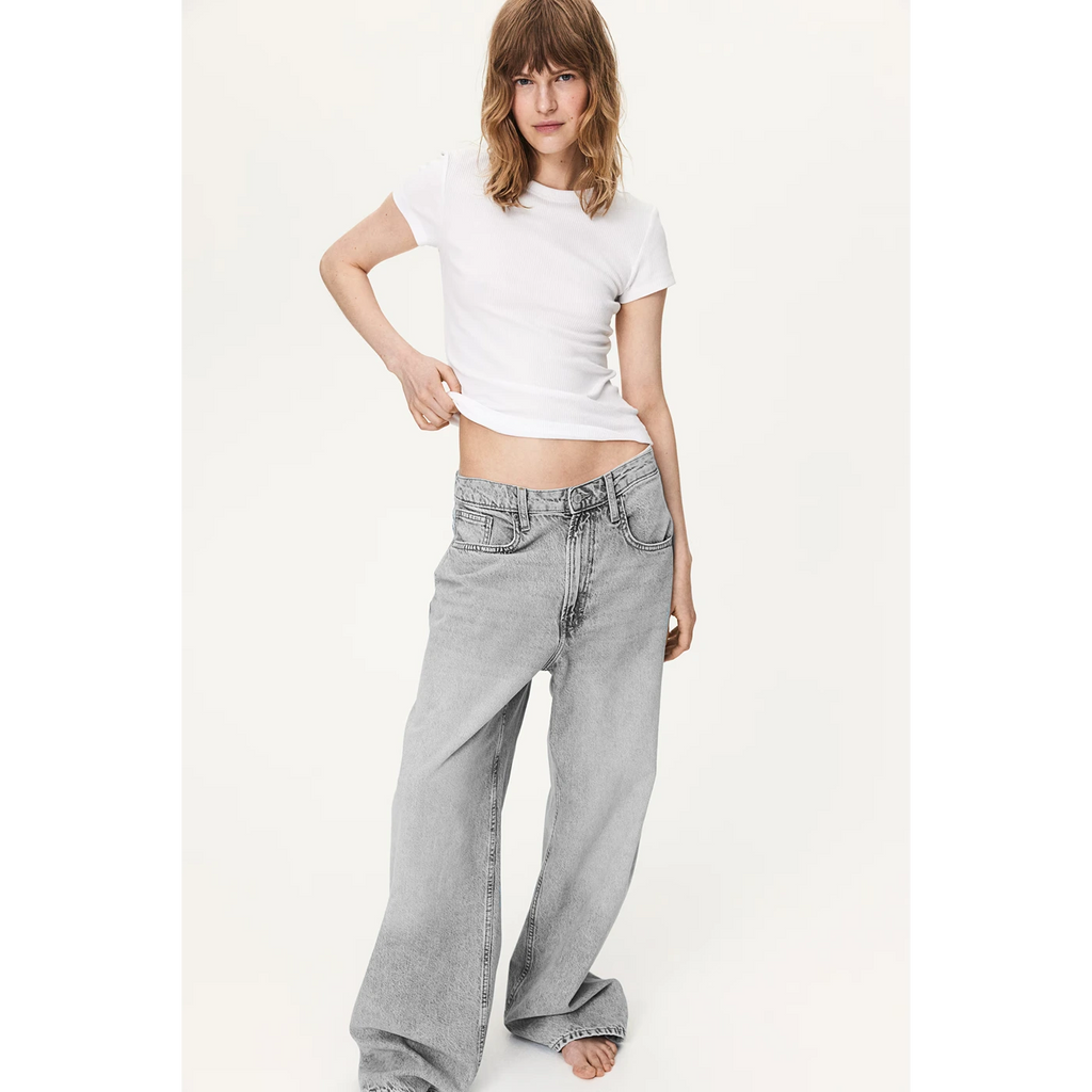 Baggy High Waist Grey Jeans | Montivo Pakistan