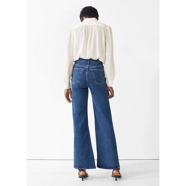 Blue Wide Leg Cropped Jeans | Montivo Pakistan