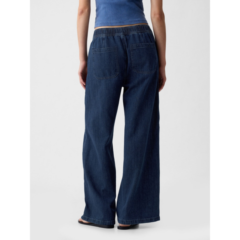 Blue High Waisted Wide Leg Utility Easy Jeans | Montivo Pakistan