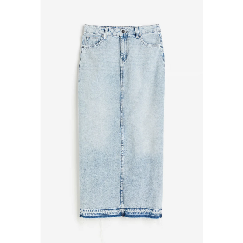 Light Blue Long Denim Maxi Skirt | Montivo Pakistan