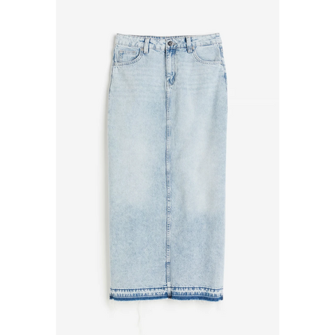 Light Blue Long Denim Maxi Skirt | Montivo Pakistan