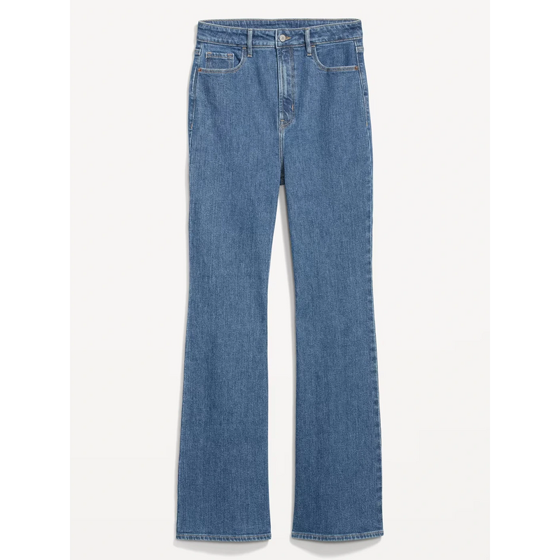 Blue Extra High Rise Flare Jeans | Montivo Pakistan