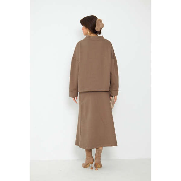 Coffee Skirt and Top Matching Set | Montivo Pakistan