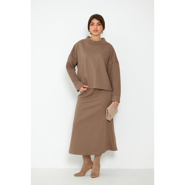 Coffee Skirt and Top Matching Set | Montivo Pakistan