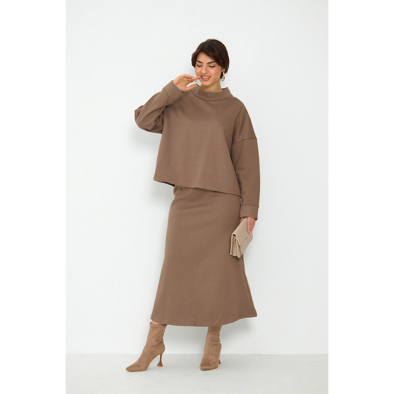 Coffee Skirt and Top Matching Set | Montivo Pakistan