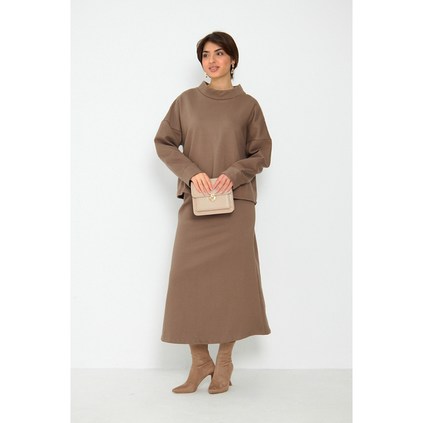 Coffee Skirt and Top Matching Set | Montivo Pakistan