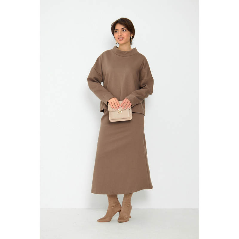 Coffee Skirt and Top Matching Set | Montivo Pakistan