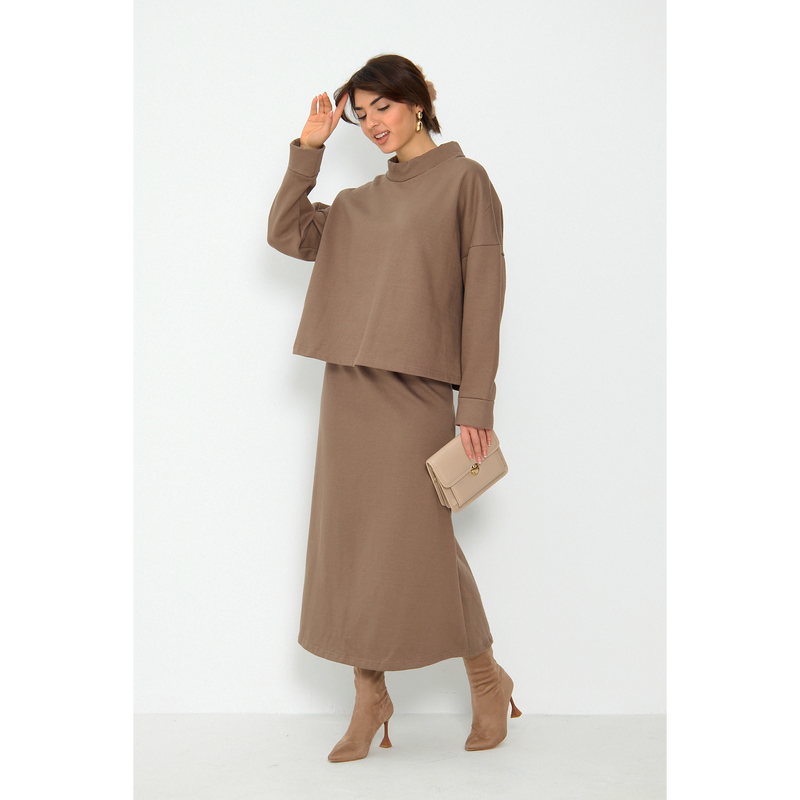 Coffee Skirt and Top Matching Set | Montivo Pakistan