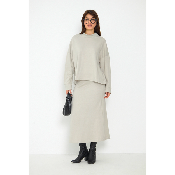 Beige Skirt and Top Matching Set | Montivo Pakistan