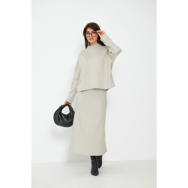 Beige Skirt and Top Matching Set | Montivo Pakistan