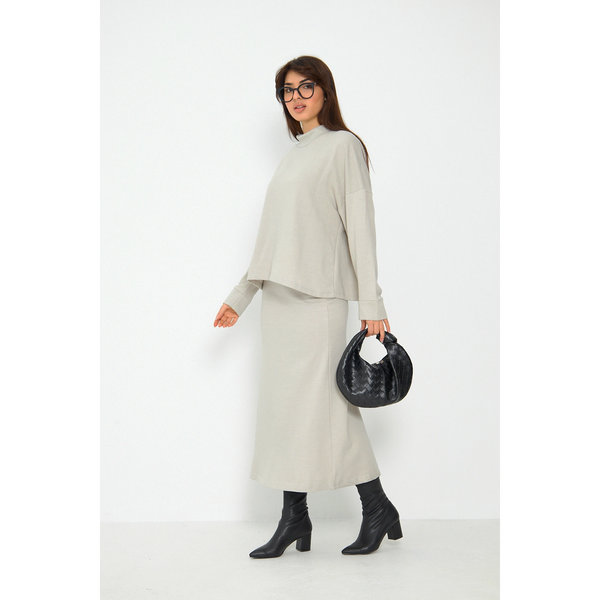 Beige Skirt and Top Matching Set | Montivo Pakistan