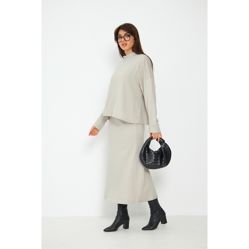Beige Skirt and Top Matching Set | Montivo Pakistan