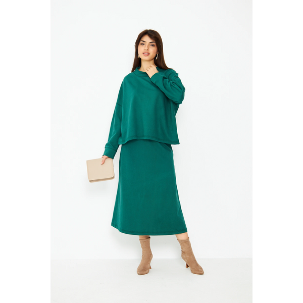 Green Skirt and Top Matching Set | Montivo Pakistan