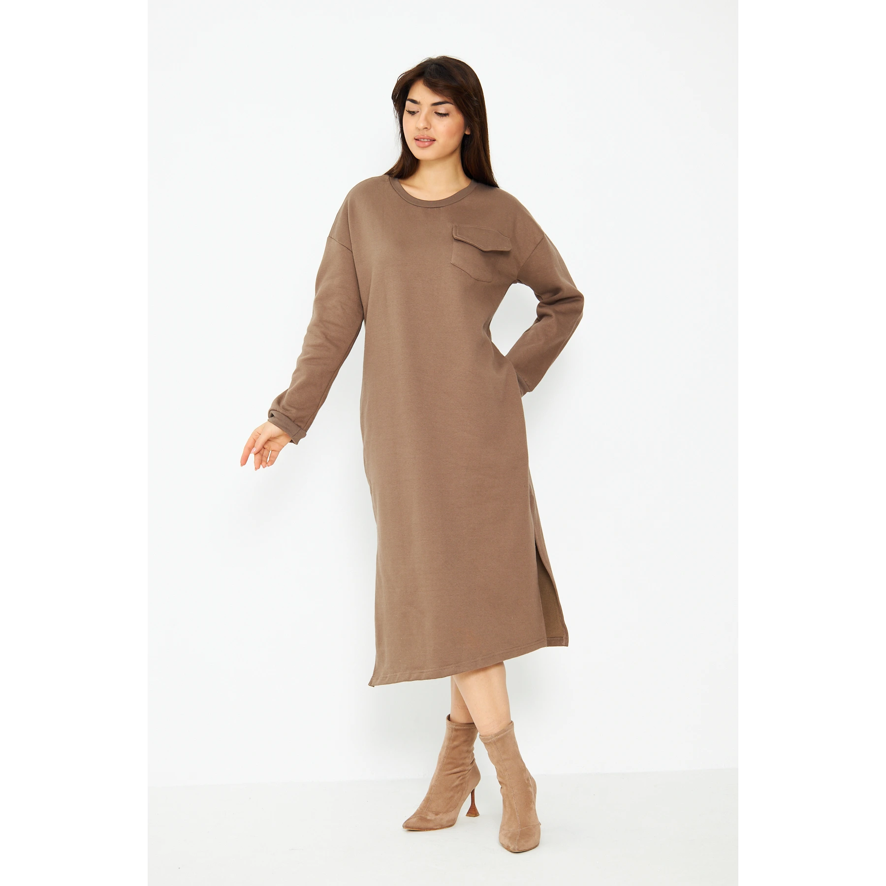 Coffee Long Maxi Dress | Montivo Pakistan