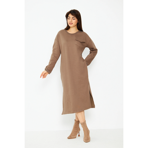 Coffee Long Maxi Dress | Montivo Pakistan