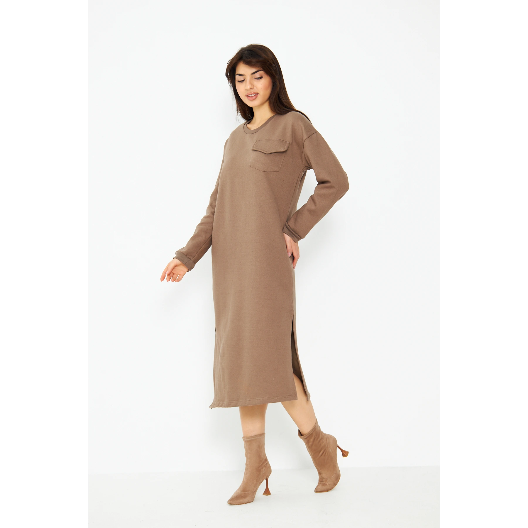 Coffee Long Maxi Dress | Montivo Pakistan