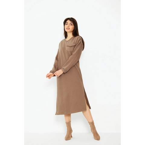 Coffee Long Maxi Dress | Montivo Pakistan