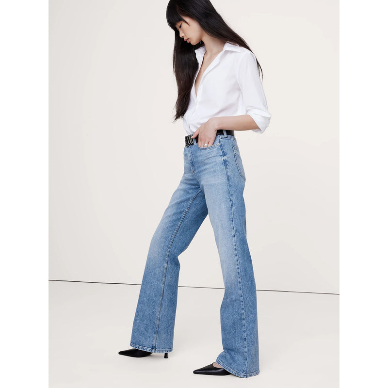 Light Blue Relaxed Flare Jeans | Montivo Pakistan