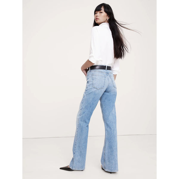 Light Blue Relaxed Flare Jeans | Montivo Pakistan